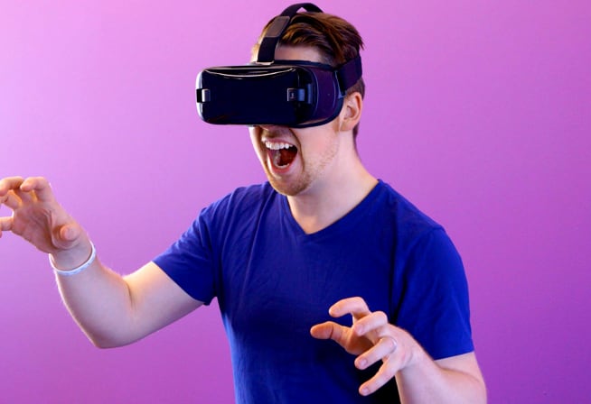 a guy using a VR device